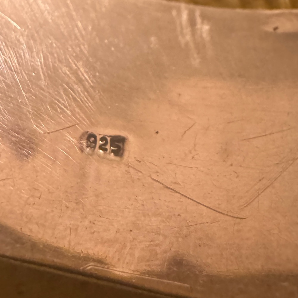 Antique Victorian/Art Deco Etched Sterling Bangle w/ Clasp - Picture 10 of 15